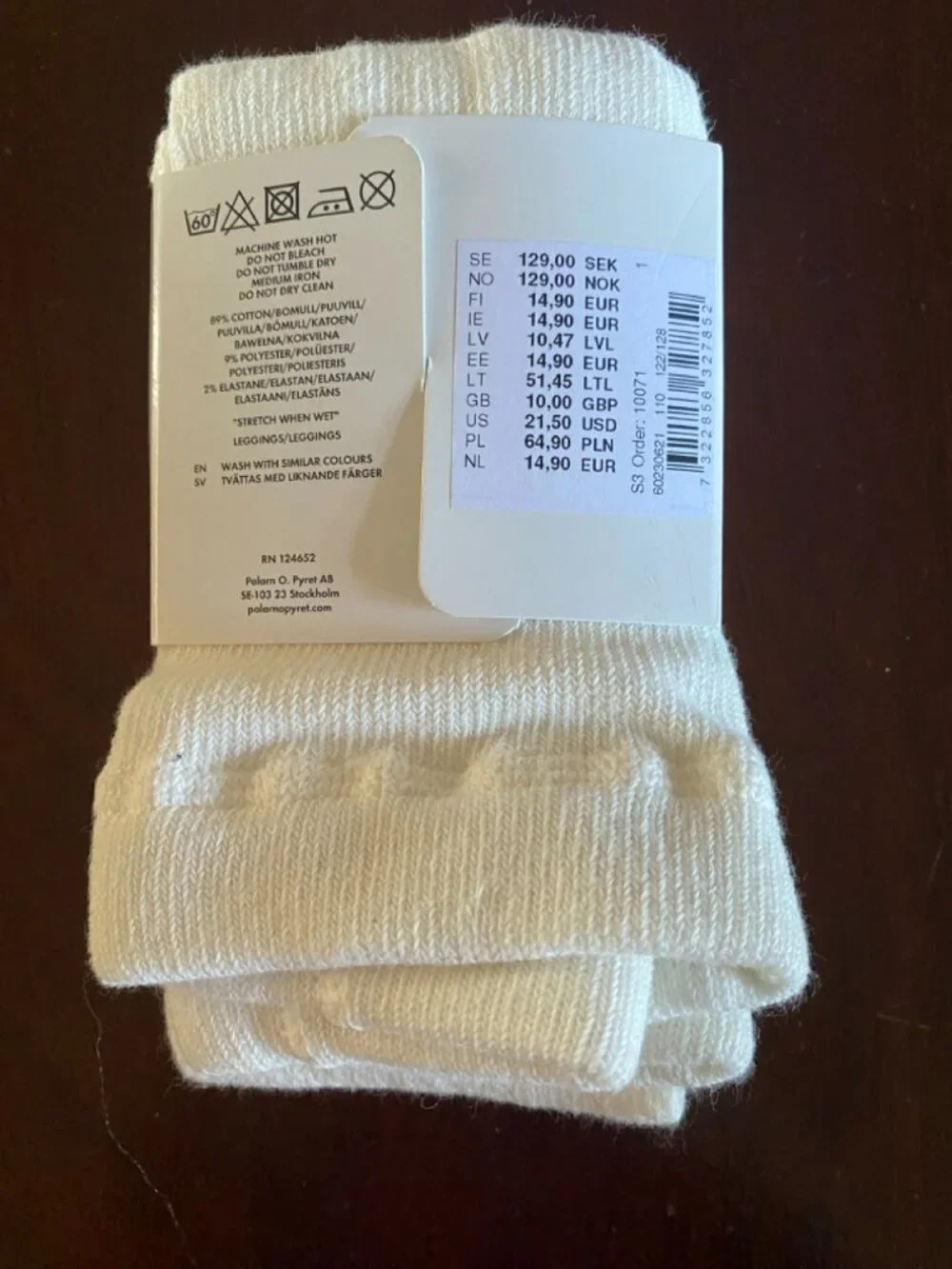 Polarn O. Pyret Soft White Leggins Size 6-8 Years